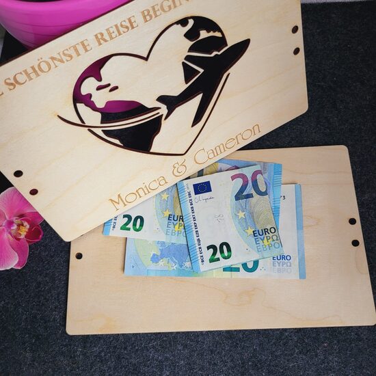 Koka kartiņa naudas dāvanai Ceļojums